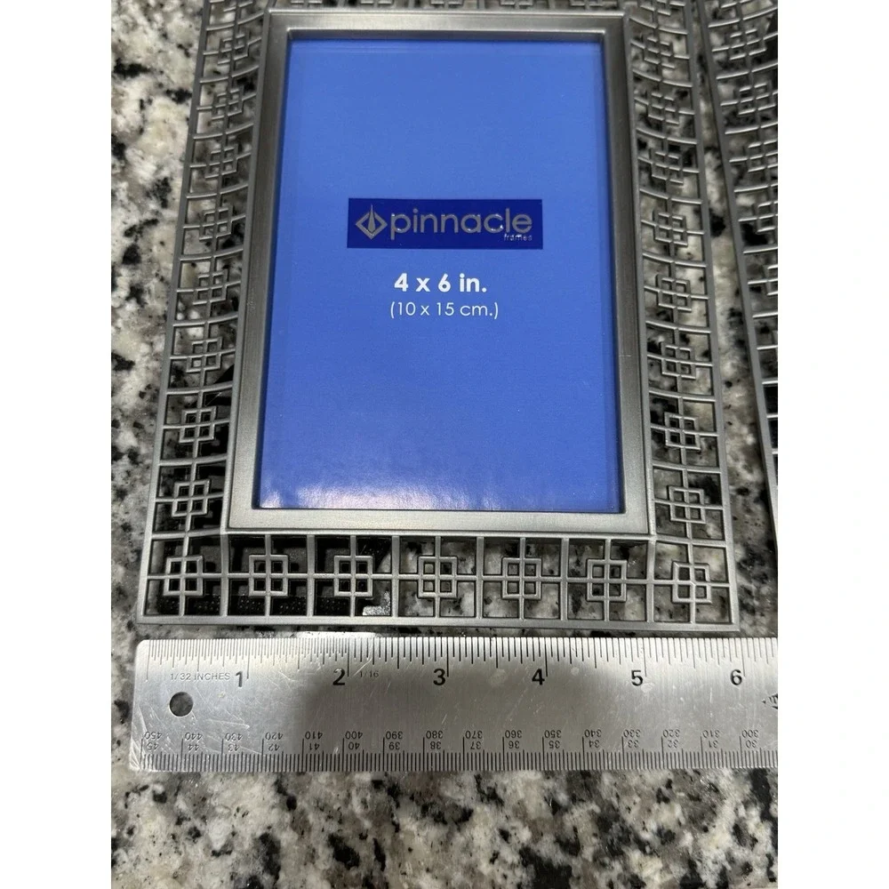 NEW Set of 2 Pinnacle Silver Picture Frames Holds 4